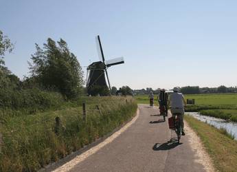 Windmill and cyclist
