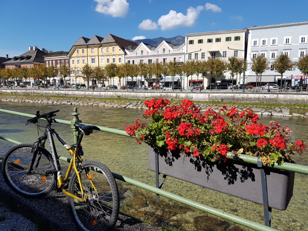 Bike on the river bridge