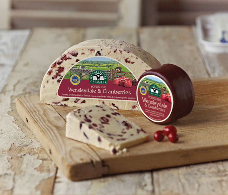 Wensleydale cheese and cranberries