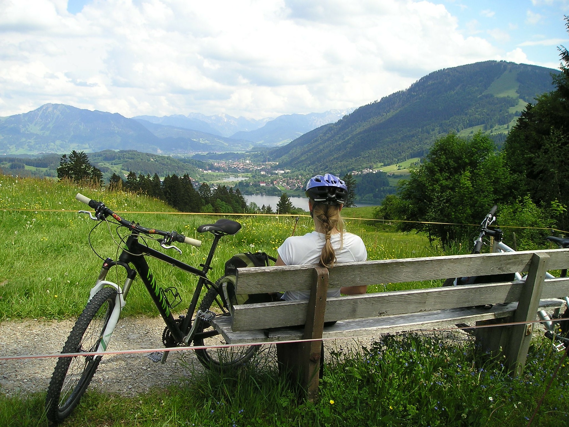 cyclist with view