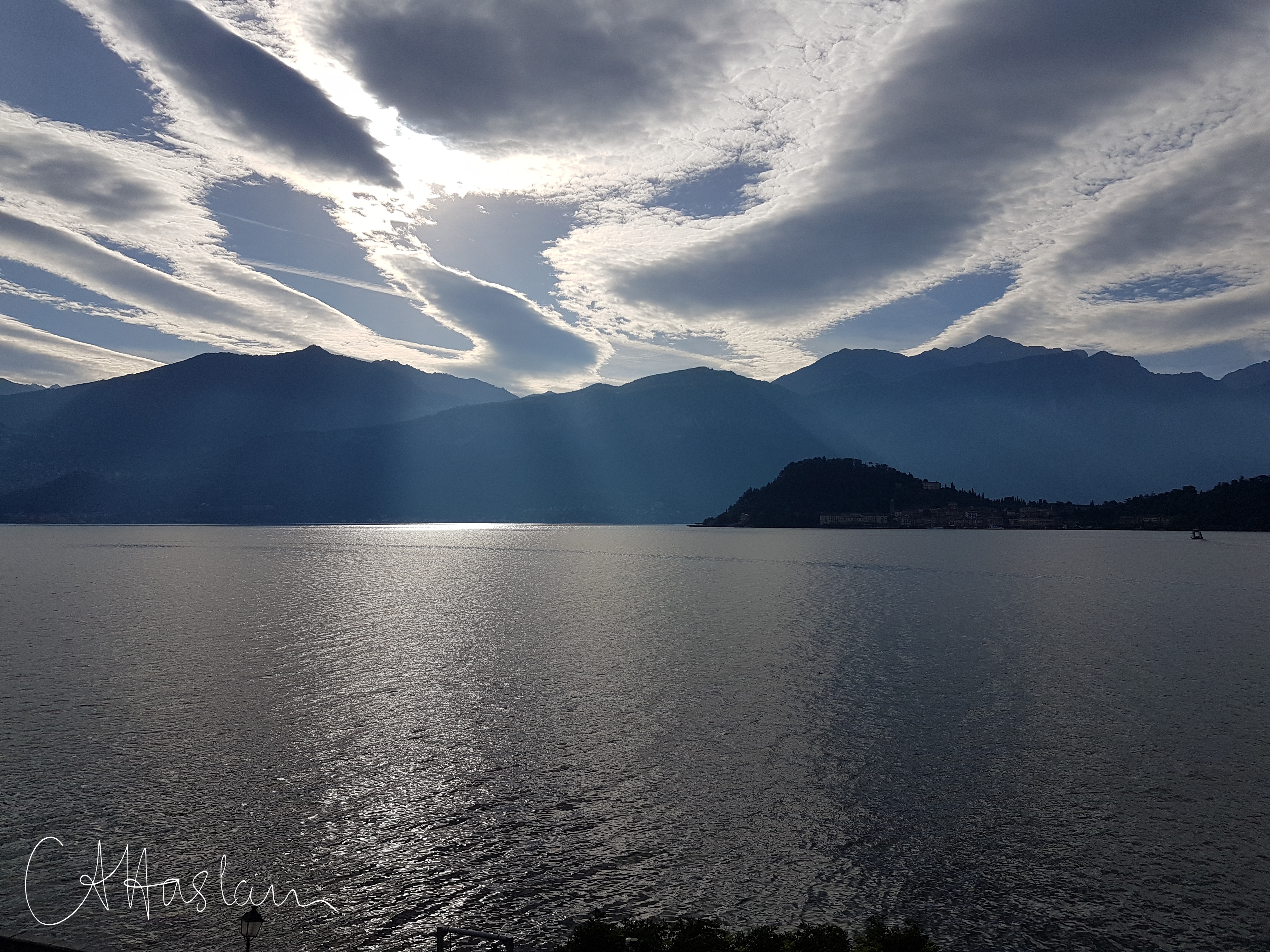 Evening sky over lake Como