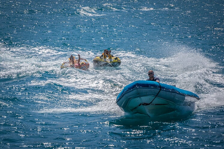 tubing on the Mediterranean